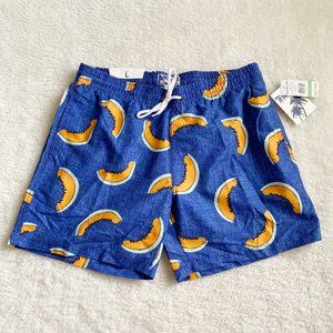 Trunks Surf & Swim Men's Swim Short, Chambray papaya, Deep Blue, Large